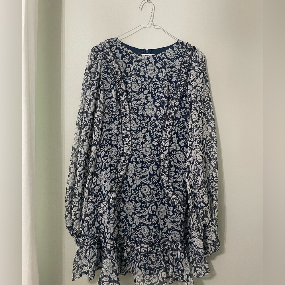 Saints + Secrets blue & white dress